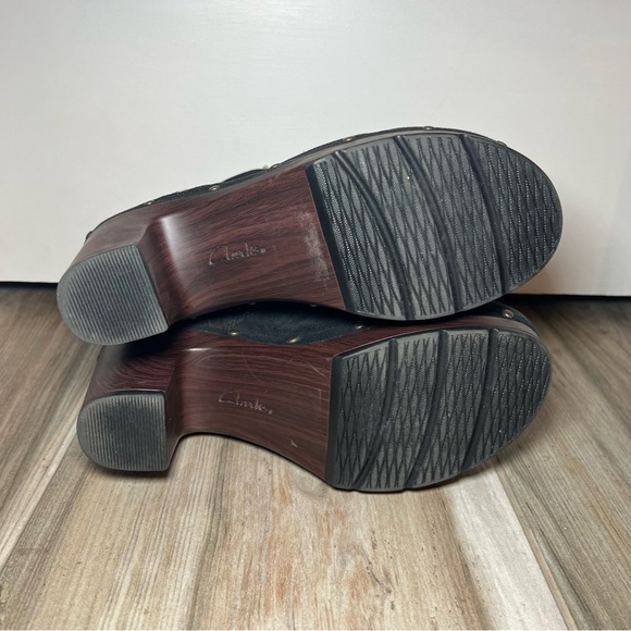 Clark’s Ledella Abby Suede Studded Ankle Boots, Ankle, Heel, Wool Blend Lined - Picture 7 of 10